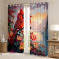 thumbnail image 2 of Feelyou Kawaii Robin Bird Black Out Curtains for Teen, Dreamy Cherry Blossoms Curtains Pack of 2 (42x63 Each), Farmhouse Lake Bedroom Curtains, Blackout Curtains Home Decor, 2 of 6