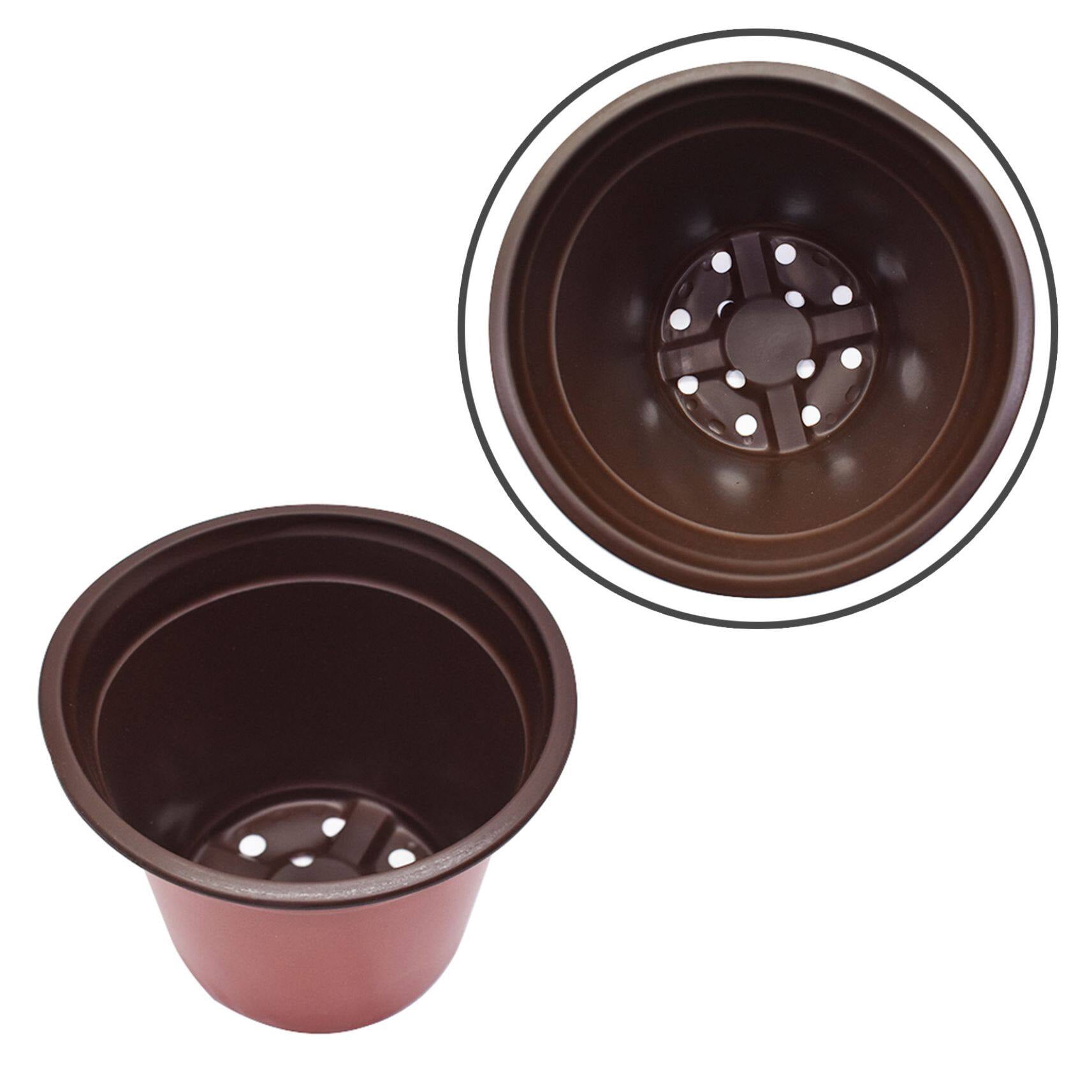 100Pcs Nursery Seedlings Pots, 5.5" x 5" Plastic Planting Flowerpots Gardening Pot Cups Seed Starting Flower Containers for Succulents, Brick Red