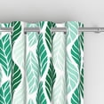 thumbnail image 5 of Aofoto Homes & Gardens Modern Leaves Grommet Blackout Curtain for Living Room, 2 Panel, Green,42x84 Inches, 5 of 5