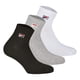 thumbnail image 1 of FILA Calcetines de Cuarto de Milla Unisex, 3 pares - Calcetines cortos, Sport, Logotipo Cintura, uni, 35-46 Negro/Blanco/Gris EU 39-42, 1 of 7