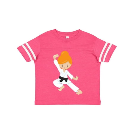 

Inktastic Karate Girl Cute Girl Black Belt Orange Hair Gift Toddler Toddler Girl T-Shirt
