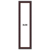 8x38 Frame Brown Round Mahogany Solid Wood Picture Frame | 1.625 Inch Moulding Width | with UV