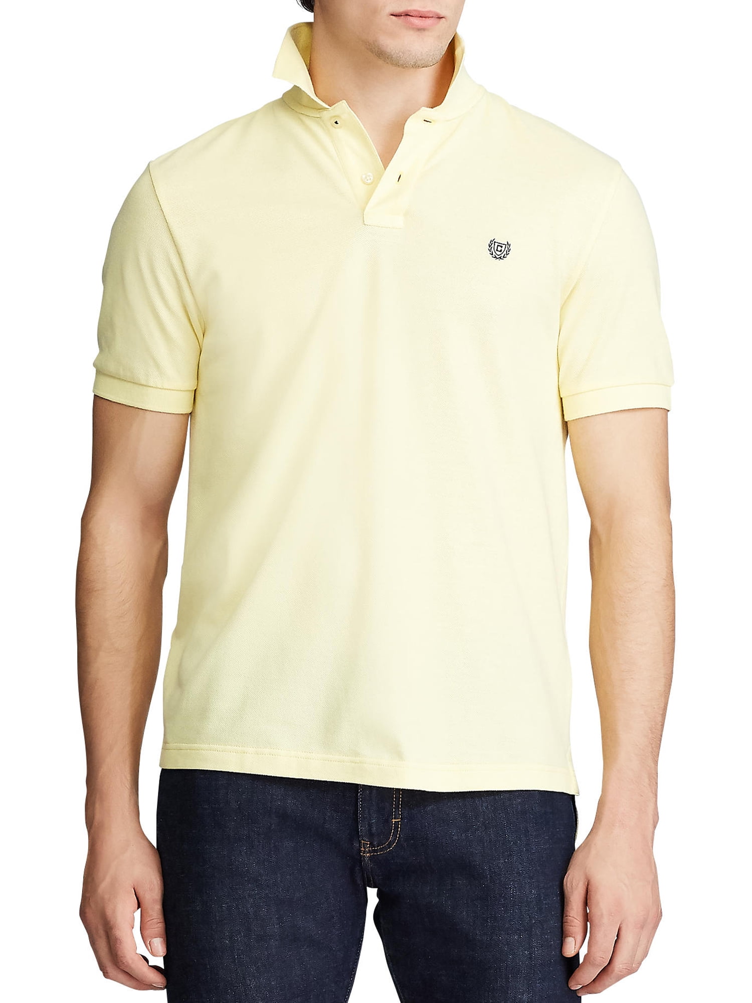Chaps Men's Classic Fit Short Sleeve Cotton Everyday Solid Pique Polo Shirt  - Walmart.com