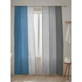 thumbnail image 2 of Sheer Curtains 2 Panels Set, Retro Farmhouse Blue and Gray Ombre Wood Grain Window Sheer Curtains for Living Room/Bedroom, Light Filtering Rod Pocket Voile Drapes, 52" W x 84" L, 2 of 7