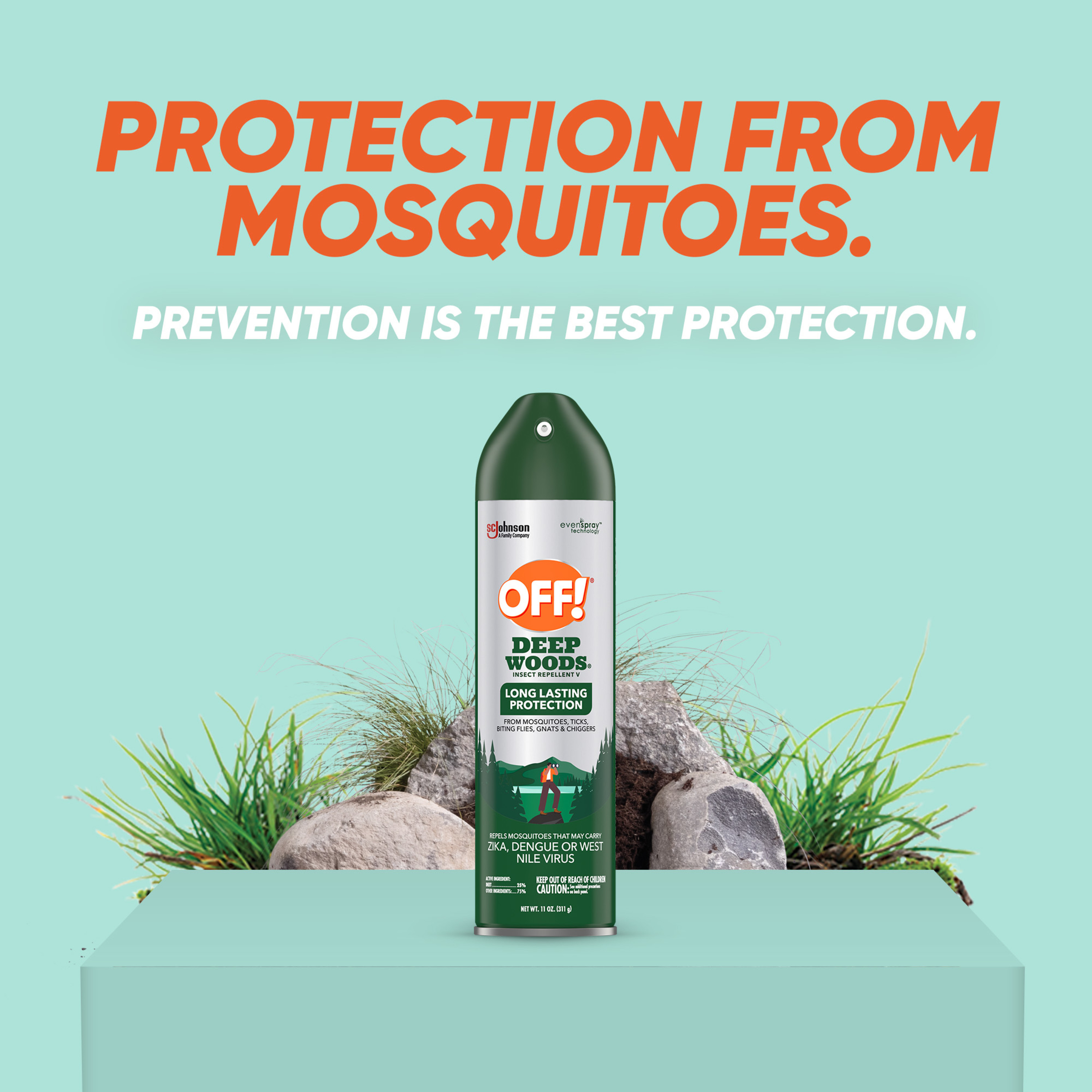 OFF! Deep Woods Insect Repellent V, Mosquito Bug Spray, Up to 8 Hours of Protection with DEET, 11 oz - image 3 of 17