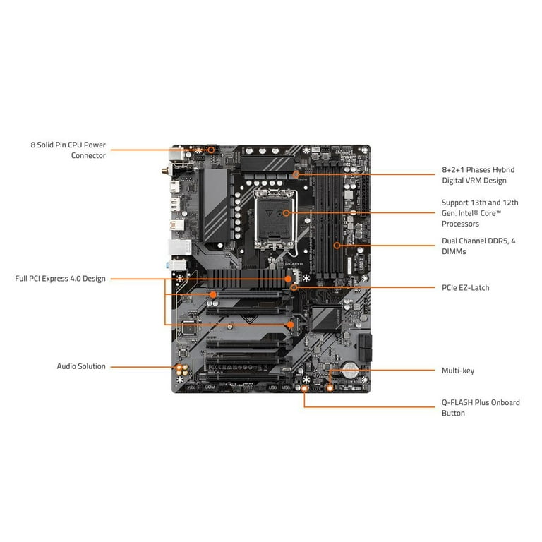 GIGABYTE B760 DS3H AX LGA 1700 Intel B760 ATX Motherboard GIGABYTE B760 DS3H AX LGA 1700 Intel B760 ATX Motherboard
