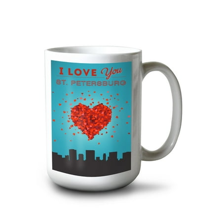 

15 fl oz Ceramic Mug I Love You St. Petersburg Florida Dishwasher & Microwave Safe