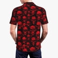 thumbnail image 4 of Balery Red Skulls Printed Men’s Short Sleeve Polo Shirt, Midweight Men's Shirt,Golf Polo shirts -3X-Large, 4 of 9