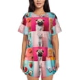 thumbnail image 1 of Fotbe Colorful Dog Cat Collage Conjunto de Pijama Estampado para Mujer, 2 Piezas, Ropa de Dormir con Camiseta de Manga Corta y Shorts Suaves-X-Large, 1 of 6