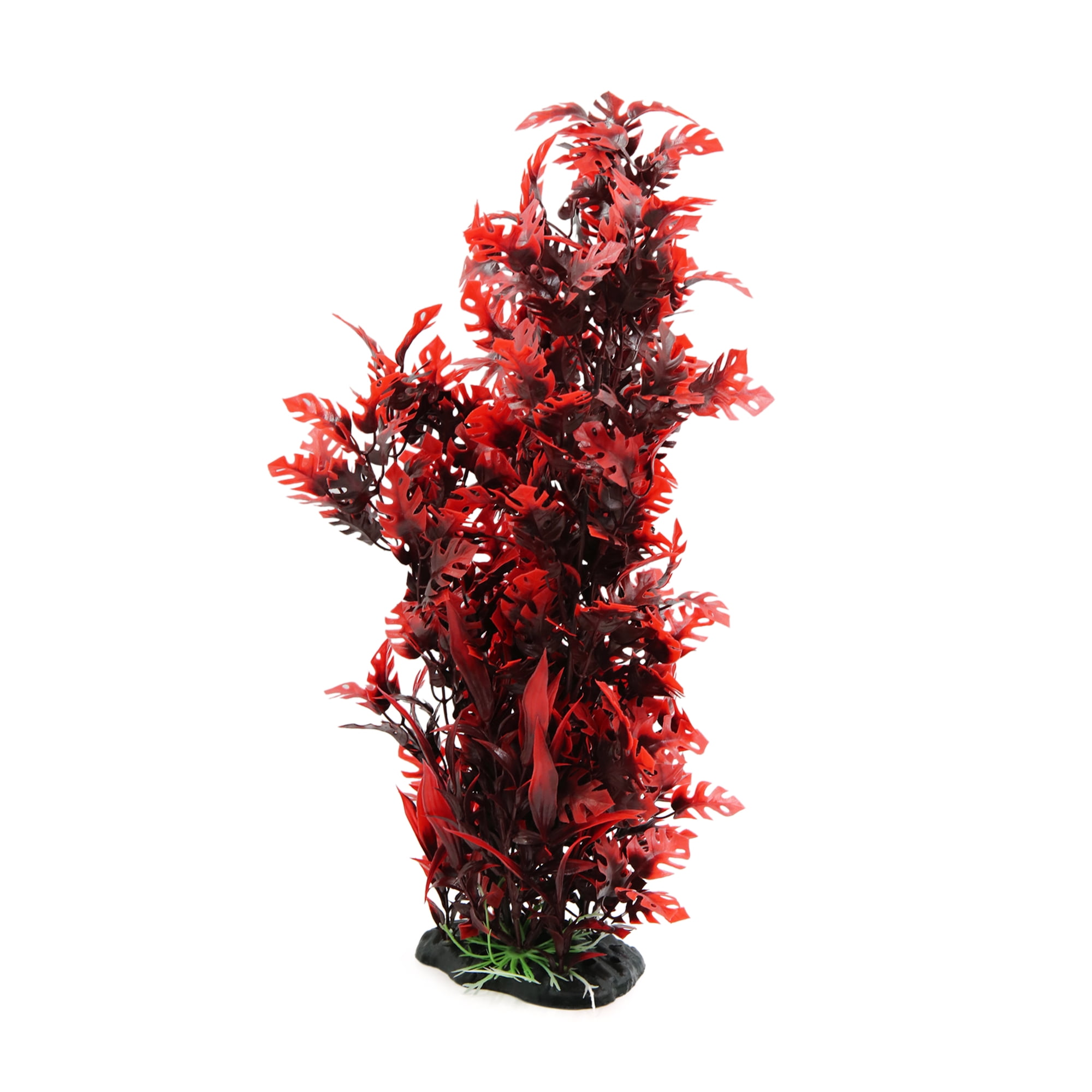 Unique Bargains 15.3 Inch Red Plastic Plant Aquarium Terrarium Decor Reptiles Habitat