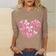 thumbnail image 2 of RKSTN Valentines Gift 3/4 Length Sleeve Womens Tops Oversized Crewneck Valentine Day Loves Heart Graphic Print Short Sleeve T Shirt Womens Casual Plus Size Round Neck Three Quarter Sleeve Tee Shirt, 2 of 6
