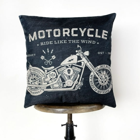 Motorcycles | Pillow Cover | Gift for Him | Throw Pillow | Home Décor | Boyfriend | Dad Gift | Classic Motorcycle