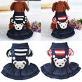 thumbnail image 3 of Forzero Denim Dog Dress Striped Dog Bib Winter Autumn Cowboy Clothes For Pet Dog, 3 of 4