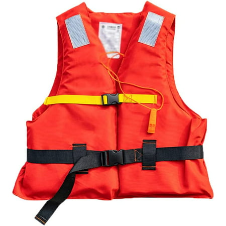 Safety Adult Life Jacket with Whistle - Adjustable Life Saving Vest Fit ...