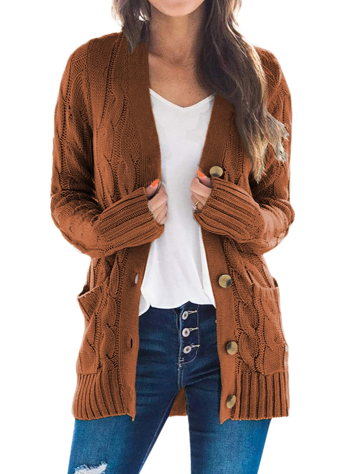 Aleumdr Women Open Front Cardigan 