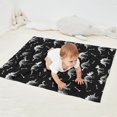 thumbnail image 2 of Black Cartoon Dinosaurs Skeletons Bones Pattern Blanket,Comfortable Soft Flannel Throw Blanket,All Season,Warm Lightweight Blankets for Sofa Bed Couch Living Room Chair,30"x40", 2 of 4