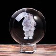 thumbnail image 3 of Adornos Bola de cristal de Navidad Bola de grabado de Papá Noel Decoración de mesa de Navidad Bola de cristal Adornos navideños transparentes, 3 of 5
