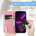 thumbnail image 4 of Butterfly Embossed Wallet Case for Motorola Moto G Play 2025, PU Leather Flip Cover with Card Holder, Kickstand & Lanyard, Shockproof,,Pink,For Moto G Play 2025, 4 of 8