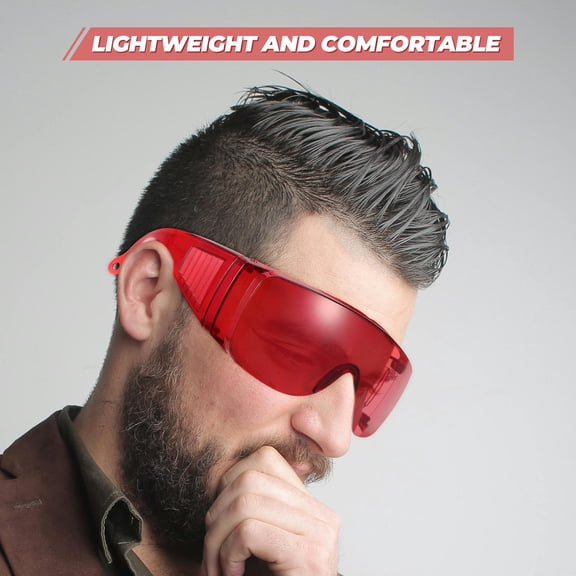 GETAJGHSD Protective Red Goggles, Fog-Resistant, Splash Guard, Comfortable for Daily Wear