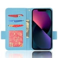 thumbnail image 6 of Wallet Case for iPhone 15 Card Slots Holder Kickstand Flip Case, Lychee Pattern PU Leather Shockproof Cover with Magnetic Clasp Drop Resistant Phone Case, Cyanblue, 6 of 9