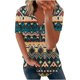 thumbnail image 1 of Blusa con estampado de manga corta y cuello vuelto informal y cómoda a la moda para mujer OAVQHLG3B Store  lin121212, 1 of 3