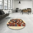 thumbnail image 4 of Ahgly Company Machine Washable Indoor Rectangle Contemporary Brown Gold Area Rugs, 5' x 8', 4 of 7
