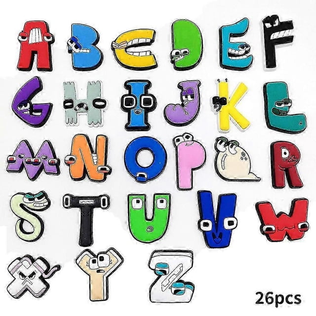 26pcs Alphabet Lore Shoe Charms Shoe Decoration Cartoon Letter Charms For Diy Croc Clog Sandals Bracelet Wristband Decoration Accessories Party Favor