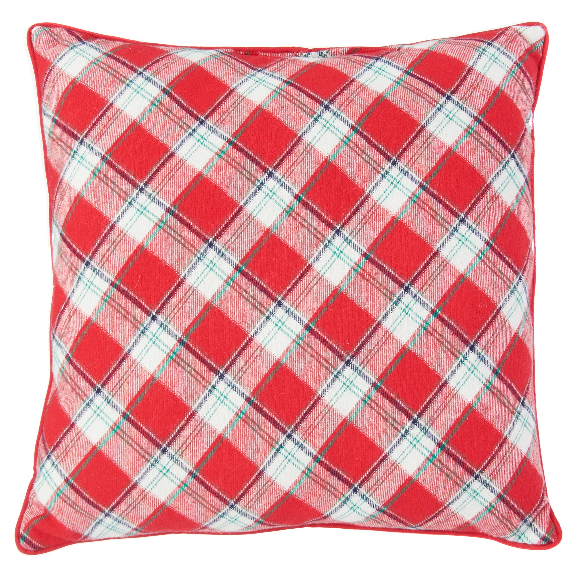 Holiday Time 2pack 14x14" Red Plaid Snowflake Pillows - image 2 of 2