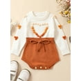thumbnail image 2 of Wassery Baby Girls Knitting Jumpsuits Infant Autumn Winter Clothes Long Sleeve Contrast Color Heart Print Knit One Piece Romper Newborn Christmas Outfits 0-18M, 2 of 9