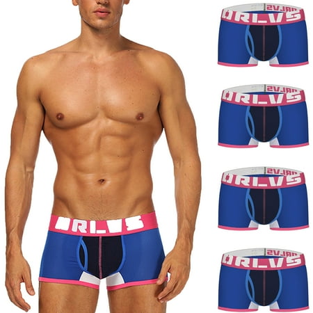 

Ikevan Men S Underwear Breathable Low Waist Sexy Boxer Briefs Four Packs