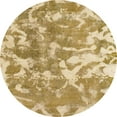 thumbnail image 1 of Ahgly Company Machine Washable Indoor Round Abstract Dark Golden Rod Brown Area Rugs, 4' Round, 1 of 7