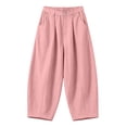thumbnail image 7 of Xdegoge Womens Wide Leg Lounge Pants Casual Loose Fit Pleated Trousers with Pockets High Waisted Elastic Flowy Beach Yoga Pants for Summer Vacation, 7 of 7