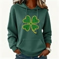 thumbnail image 1 of Xuyuer St Patrick's Day Hoodie for Women Irish Shamrock Graphic Shirt Funny Lucky Clover Long Sleeve Hoodie Pullover Tops, 1 of 6