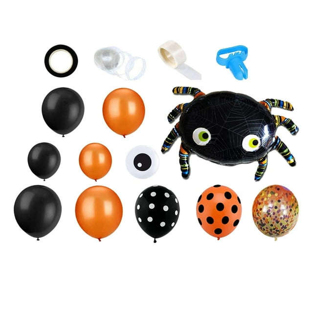 Globos de Halloween con decoración de cinta para fiesta temática de mascarada en casa Araña