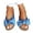Blue, variant on Cork Slippers Sandals for Women Dressy Summer Slides Ladies Walking Beach Slip on Shoes Yellow 8