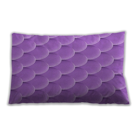 Ahgly Company Patterned Outdoor Rectangular Heliotrope Purple Lumbar Throw Pillow, 13 inch by 19 inch