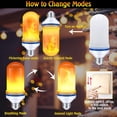 thumbnail image 4 of Behome LED Flame Light Bulbs with Gravity Sensor, 4 Modes Fire Light Bulbs, E26 Base Flame Bulb for Party, Indoor Outdoor Decoration(2 Pack), 4 of 6