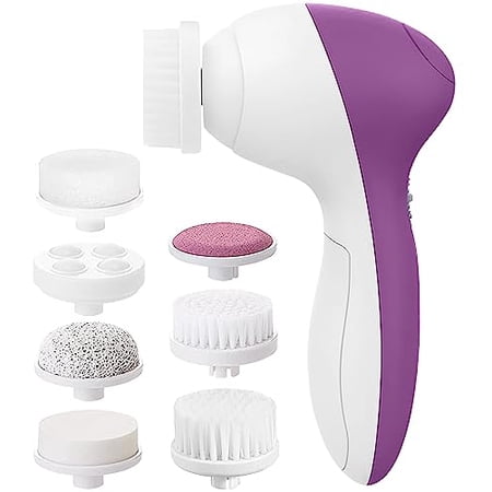 Face Scrubber | Facial Cleansing Brush Exfoliator Skin Care Beauty Products Powered Electric Wash Exfoliating Skincare Women Spin Cleanser Tools Cleaning Scrub Washer Self Care (Amethyst)