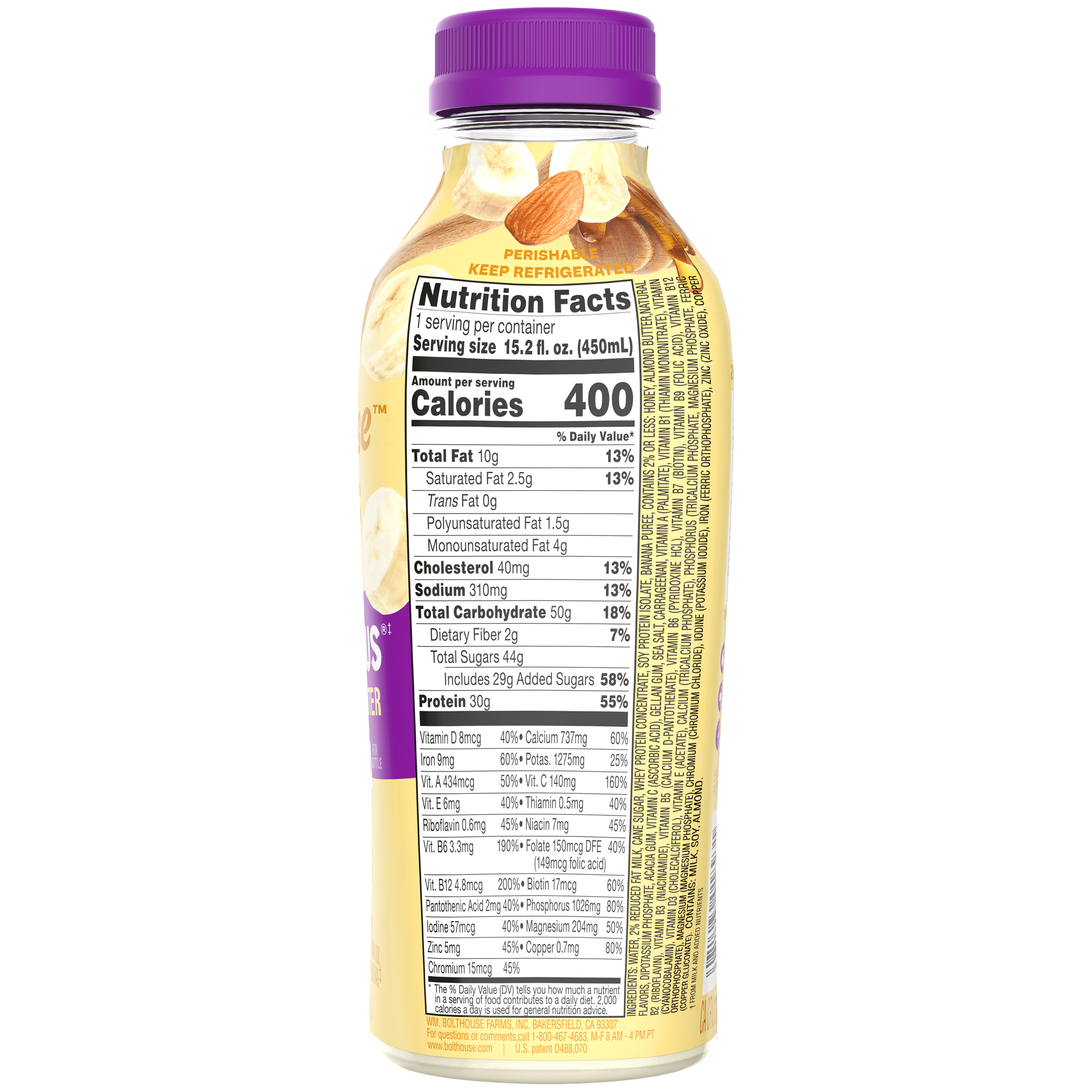 (2 pack) Bolthouse Farms Protein Plus Banana Honey Almond Butter 15.2oz