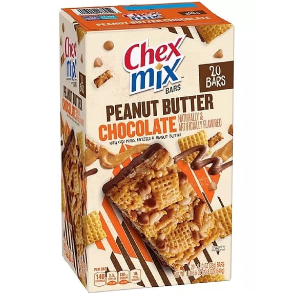 Peanut Butter Chocolate Chex Mix Bars – 1.13 oz Snack Bars for Kids & Adults