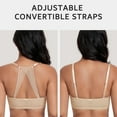 thumbnail image 5 of Exerin Women's Push Up Underwire Racerback Padded Convertible Front Closure Bra(32C,Beige), 5 of 7
