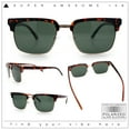 thumbnail image 2 of Polarized Hipster Fashion Half Rim Rectangle Iconic Gentlemanly Sunglasses Tortoise Gold - Green, 2 of 8