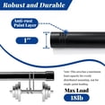 thumbnail image 4 of ZOPZO Adjustable Curtain Rod with Threaded Connection and End Caps, Black, 30-62 inch, for Window and Eyelet Curtains, 4 of 8