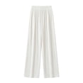 thumbnail image 4 of VEKDONE Women's Wide Leg Pants High Waisted Pleated Trousers Elastic Waist Loose Fit Slacks Summer Solid Color Lightweight Bottoms Beige L, 4 of 5