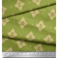 thumbnail image 3 of Soimoi Moss Georgette Fabric Floral Block Print Fabric by The Yard 42 Inch Wide, 3 of 3