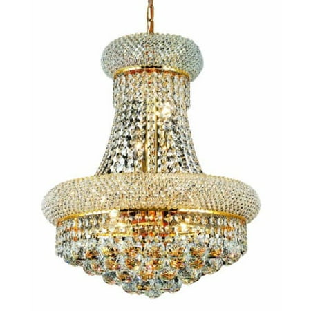 - Elegant Lighting 1800D16G Primo 8-Light, Two-Tier Crystal Chandelier, Finished in Gold with Clear Crystals