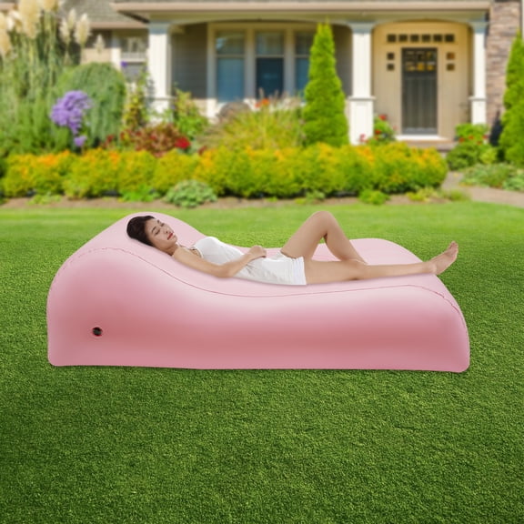 60W 12V BBL Mattress Bed, Pink BBL Blow Up Mattress, PVC Inflatable Couch for Home, Guest Entertaining