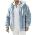 thumbnail image 3 of ZVNAΖH Men's Fuzzy Sherpa Hoodie Casual Midweight Fleece Jacket Zip Up Hooded Sweatshirt Winter Outwear with Pockets, 3 of 6