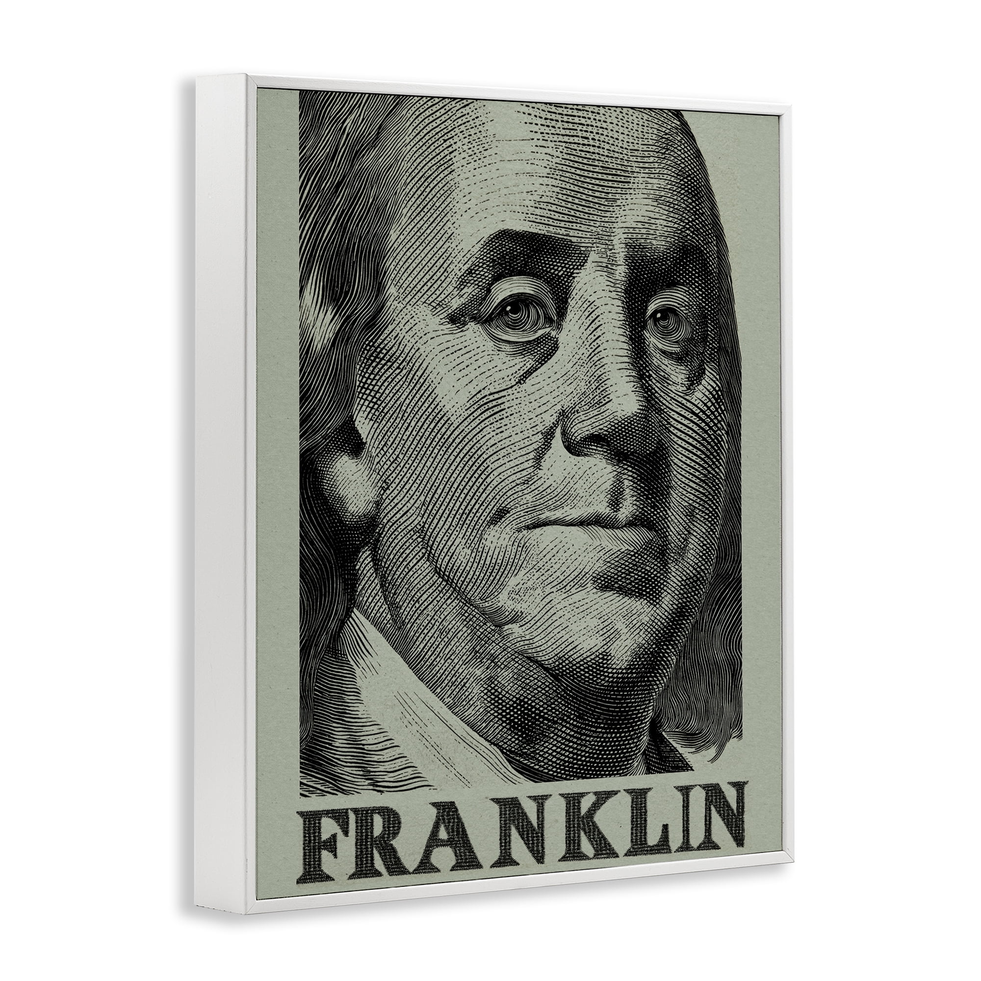 Stupell Industries Franklin's Influence Portrait White Framed Giclee Art, design by Svetlana Aleynikova