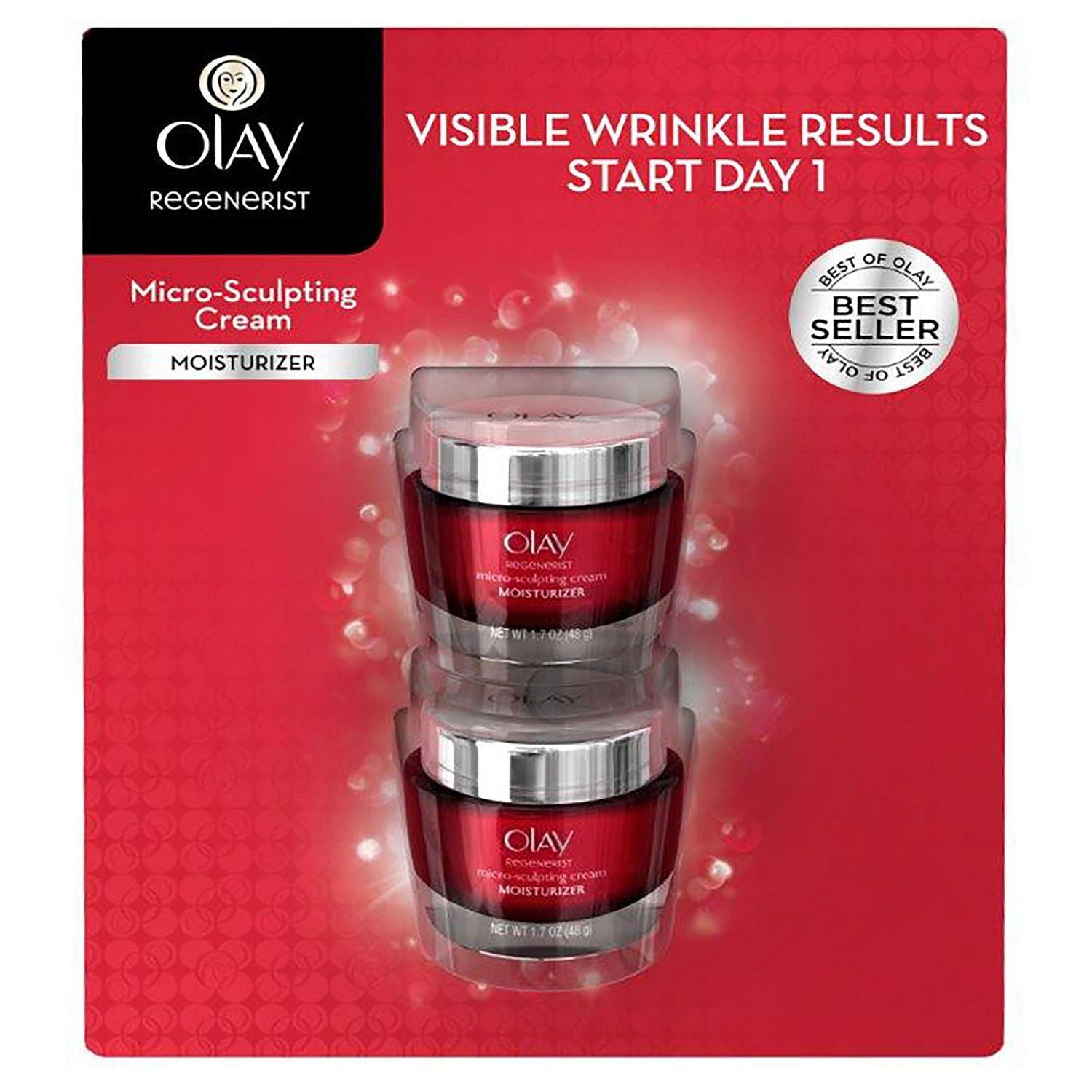 Olay Regenerist Micro-Sculpting Cream Moisturizer, 1.7 Oz, 2 Ct